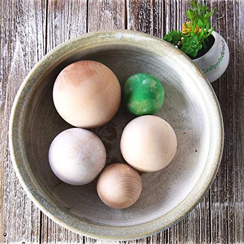 2 Inch Wooden Round Ball | DIY Decorative Wood Crafting Balls | Unfinished Wood Spheres | Decanter Wooden Ball Corks - by Craftpartsdirect.com | Bag of 25