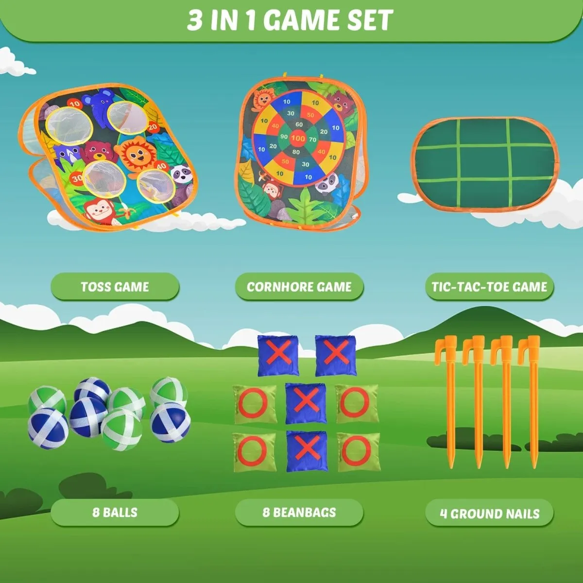 3-IN-1 Tossing Toy Set For Toddlers