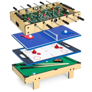 4-in-1 Table Game Set w/ Air Hockey, Table Tennis, Billiards, Foosball