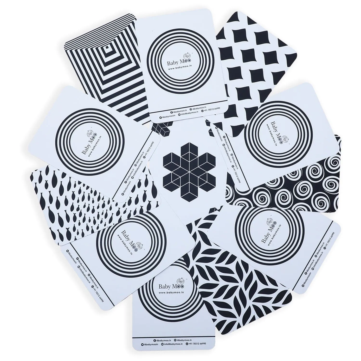 Baby Moo High Contrast Flash Cards Pack of 6 - Patterns