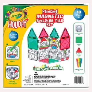 Crayola - 1004368 | 1004368 - Crayola Holiday PaintOn 18-Piece Magnetic Tiles Set