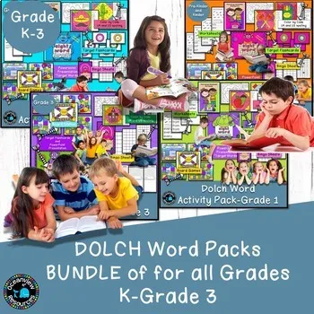 Dolch Word Activity packs BUNDLE k-Grade 3.