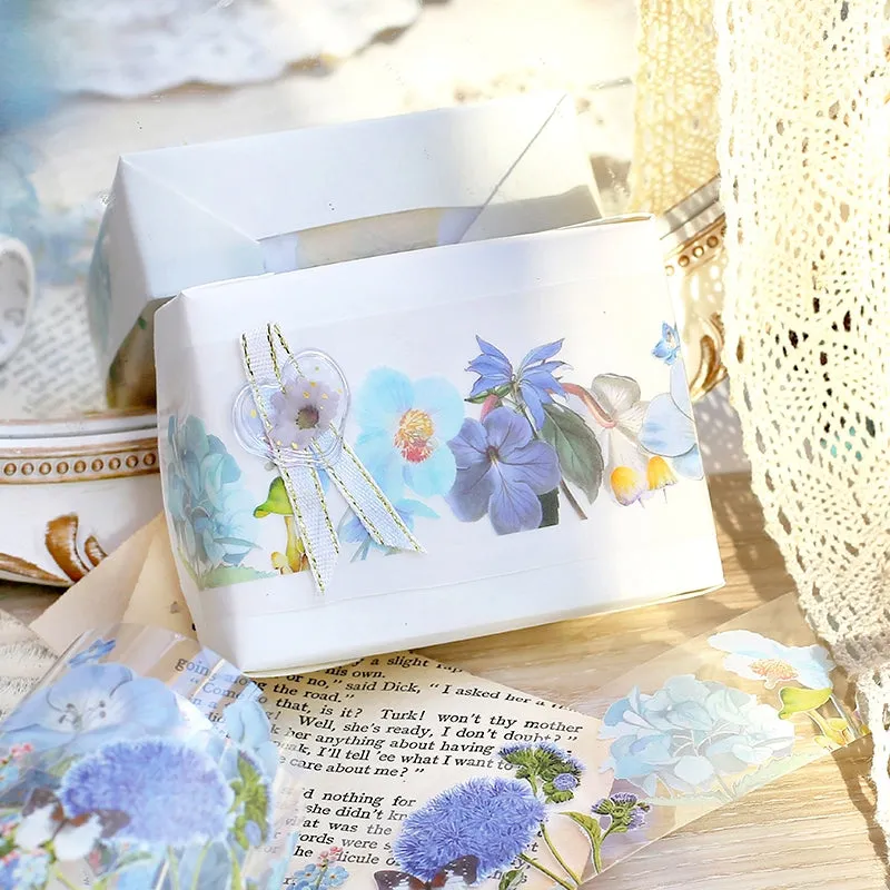 Floral Blossoms in Full Garden Retro Artistic Clear Transparent Tape