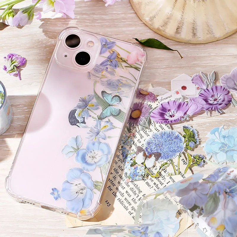 Floral Blossoms in Full Garden Retro Artistic Clear Transparent Tape