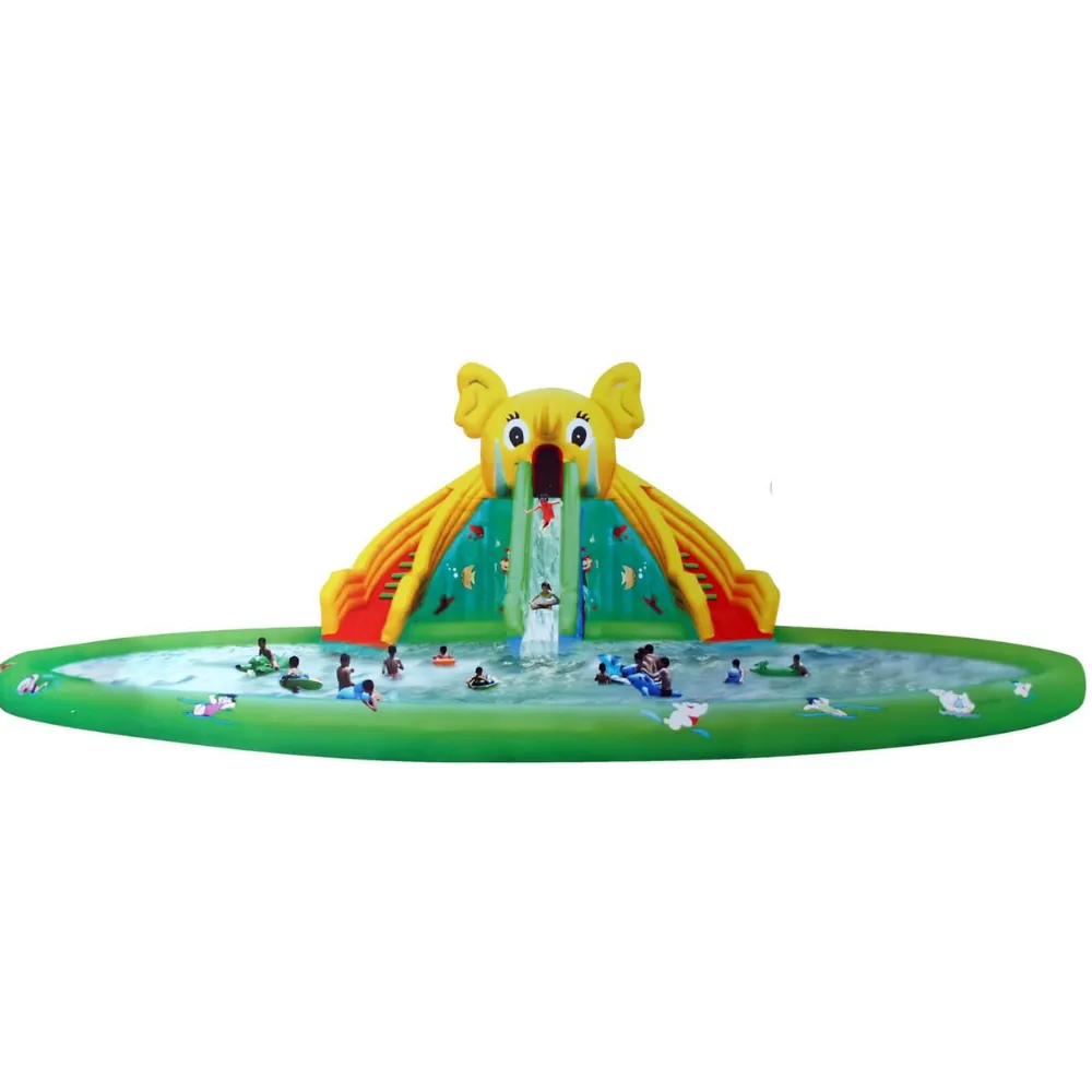 Gold Outdoor Bouncy Playground with Pool and slide