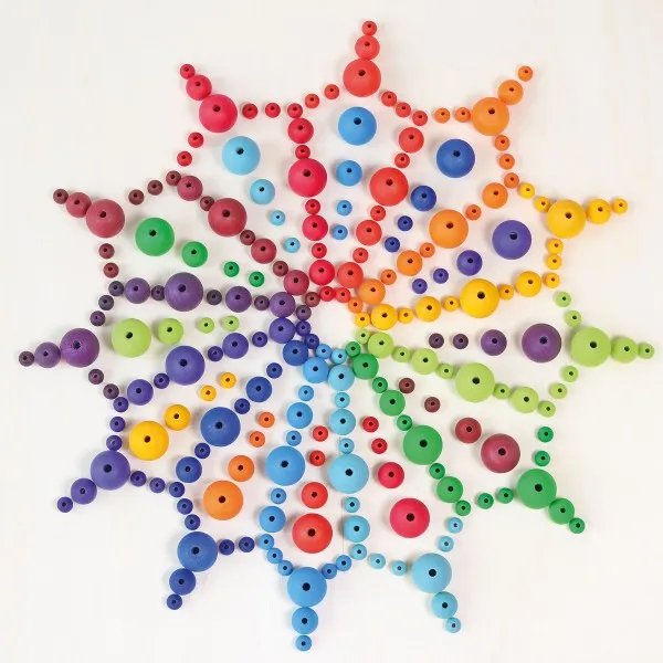 Grimm's set of 60 wooden beads
