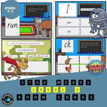 High Frequency words and Phonics bundle Set 2 - Boom cards and worksheets