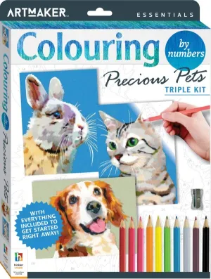 Hinkler Art Maker Essentials Colour by Number Triple Pack: Pets