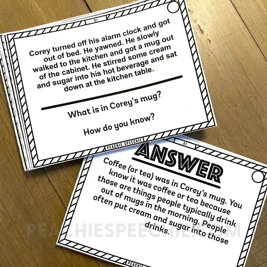 Inferencing Paragraphs Card Deck