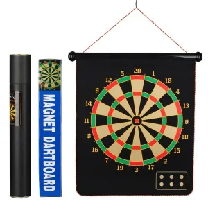 Magnetic Dart Board, 15 "Double-sided Magnetic Dart Game Set with 6 Dart Flight