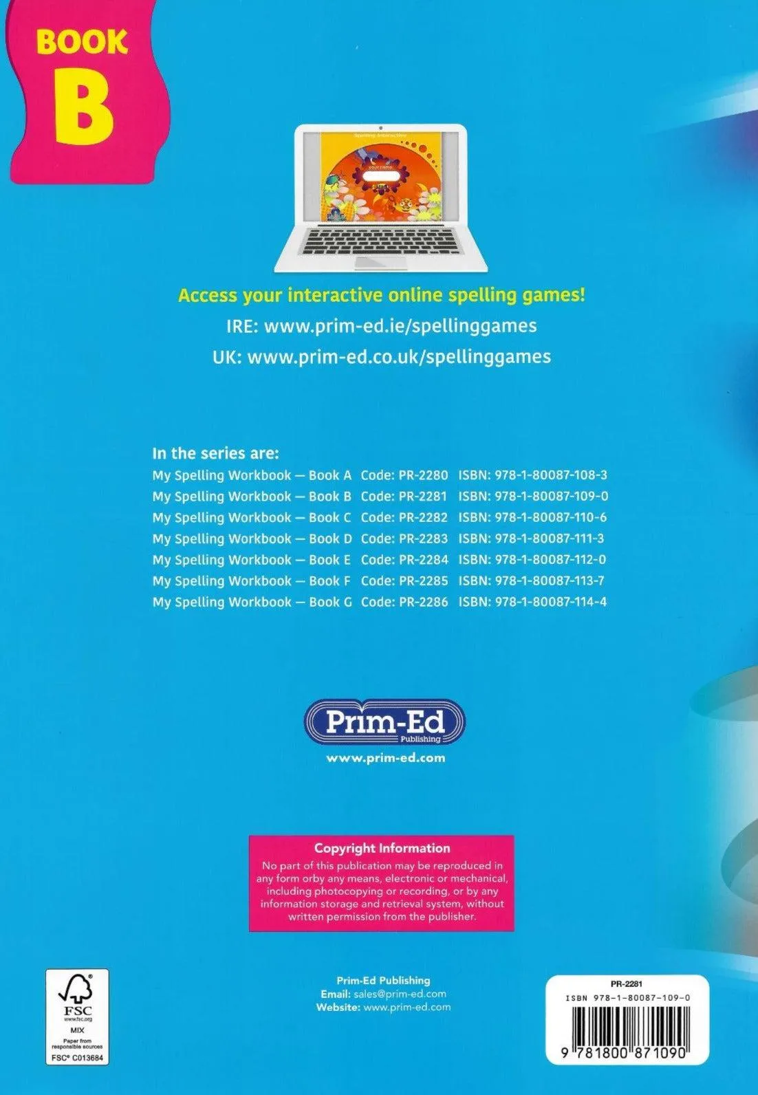 My Spelling Workbook - Book B - New Edition (2021)