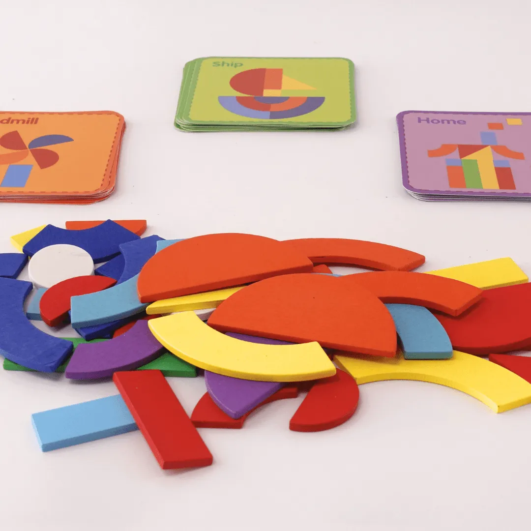 Ohye Montessori Geometric Puzzle, 40 Pieces Tangram Puzzle