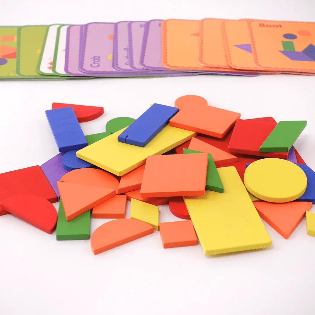 Ohye Montessori Geometric Puzzle, 40 Pieces Tangram Puzzle