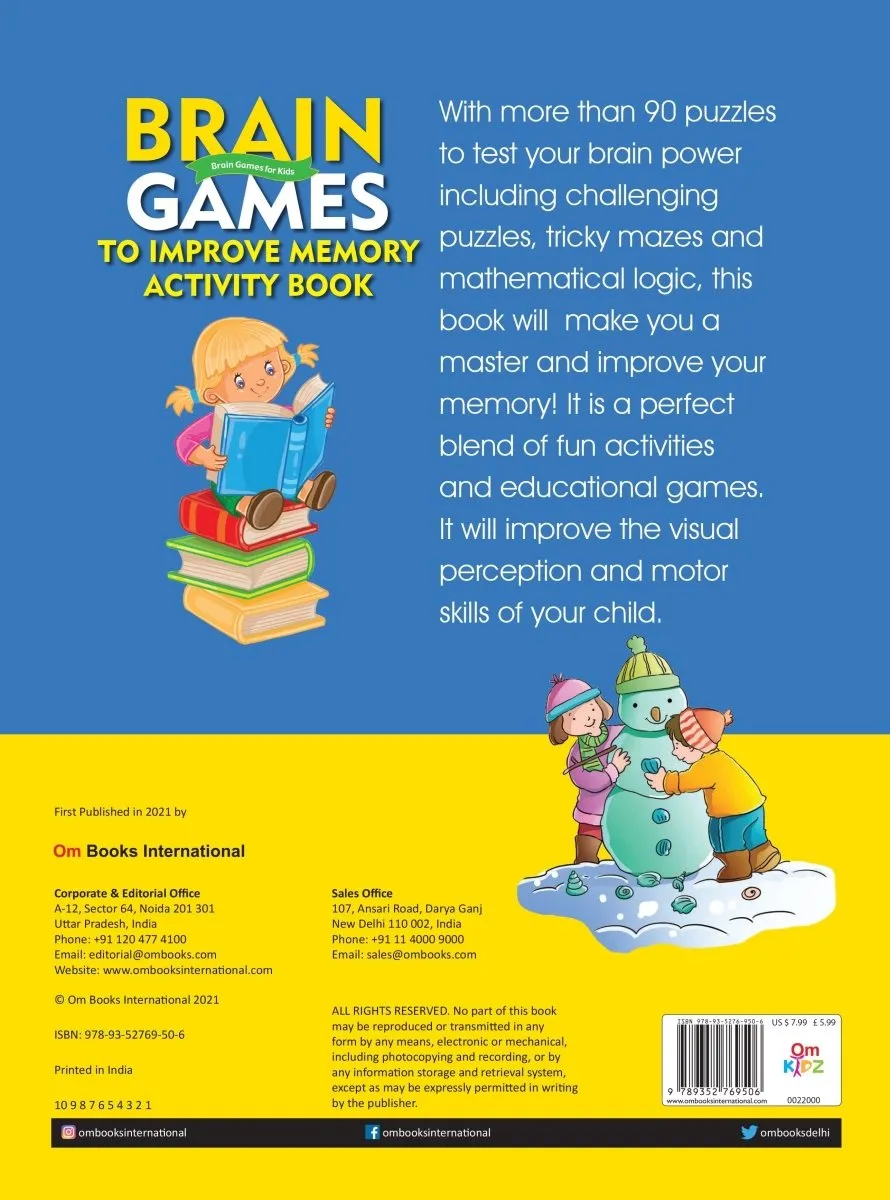Om Books International Brain Games To Improve Memory Activity Book Level- 1