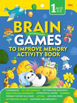 Om Books International Brain Games To Improve Memory Activity Book Level- 1