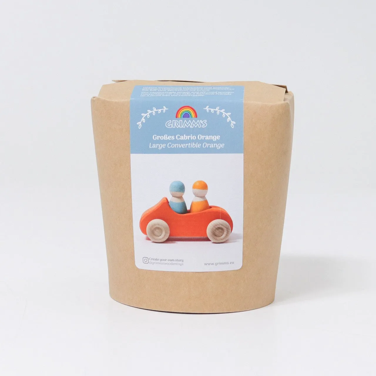 Orange - Large Convertible Toy Car | Wooden Imaginative Play Toys