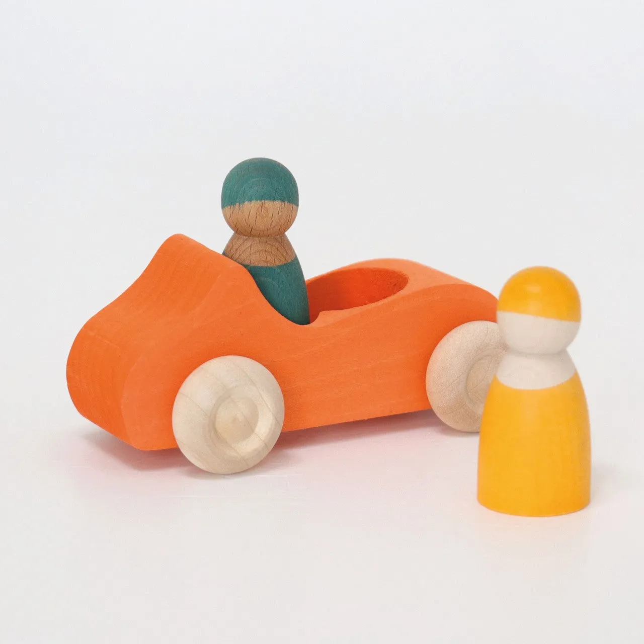 Orange - Large Convertible Toy Car | Wooden Imaginative Play Toys