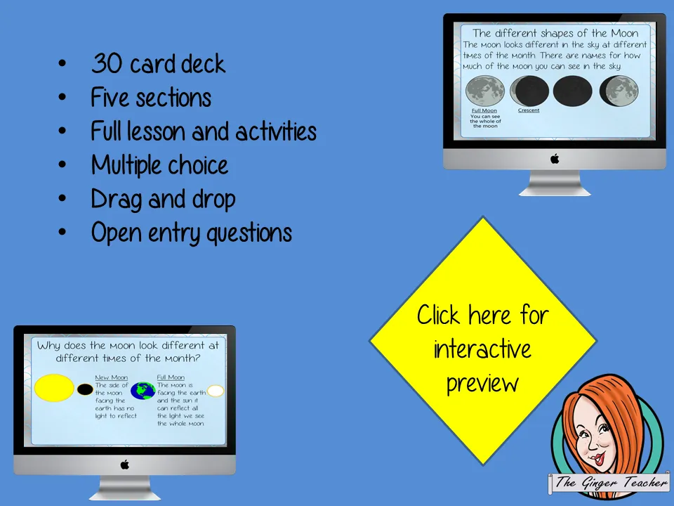 Phases of the Moon - Boom Cards Digital Lesson