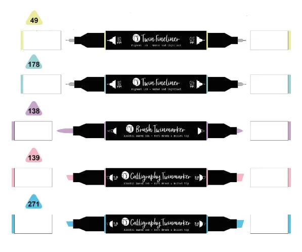 Poppy Crafts Twin Markers Set #4 - Party Pastels