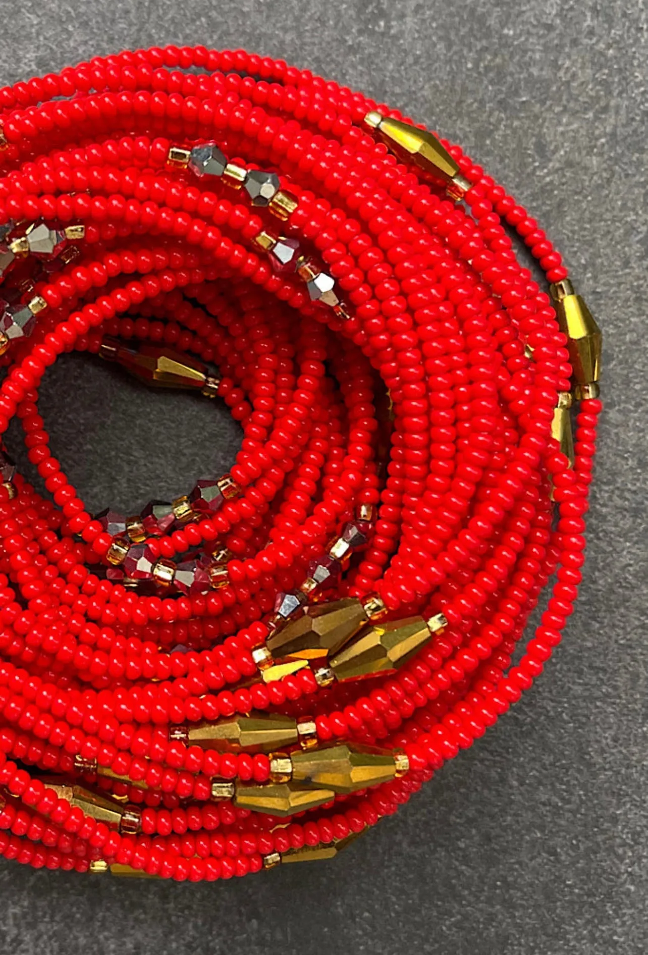 Red Lux Waist Bead Set