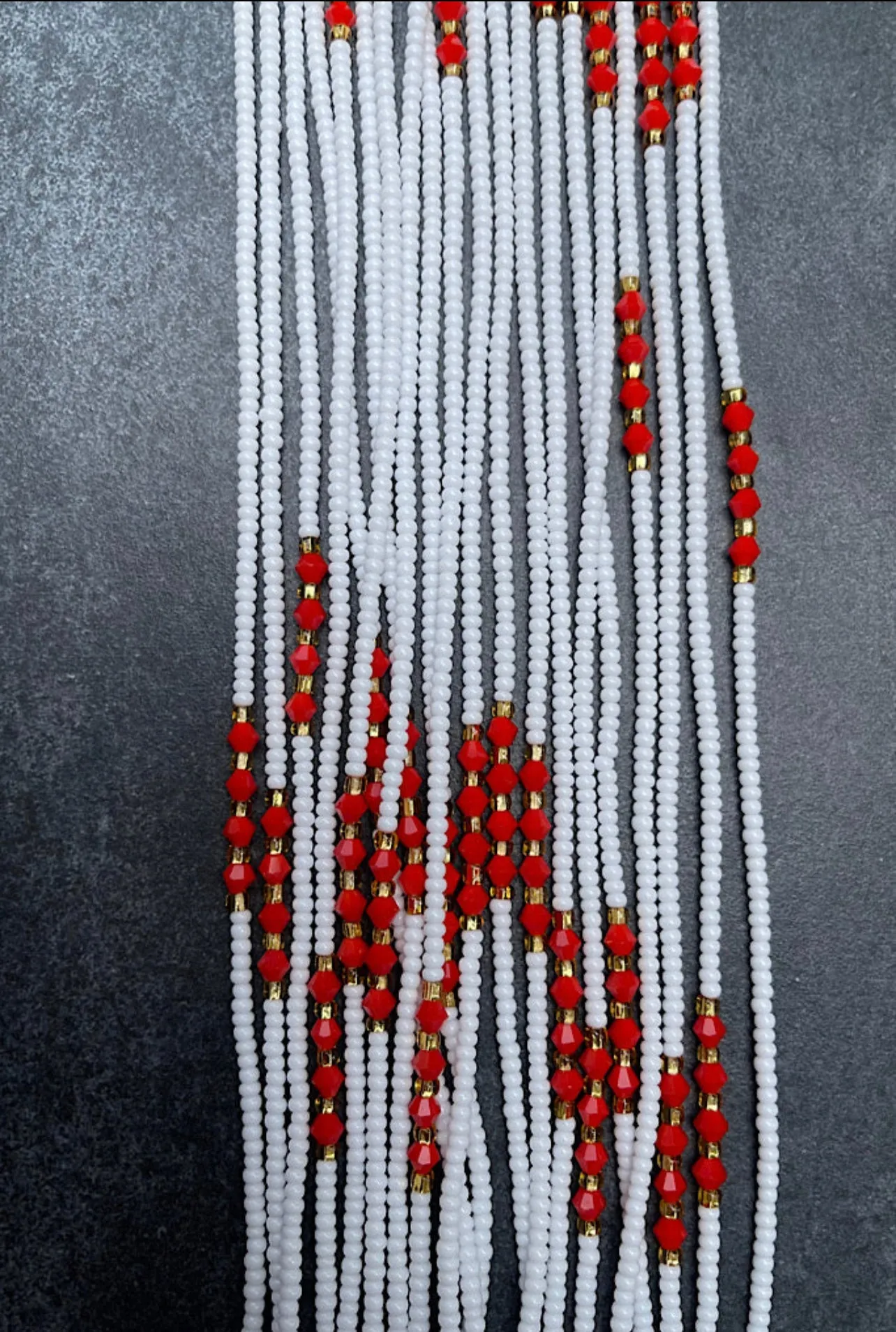 Red Lux Waist Bead Set