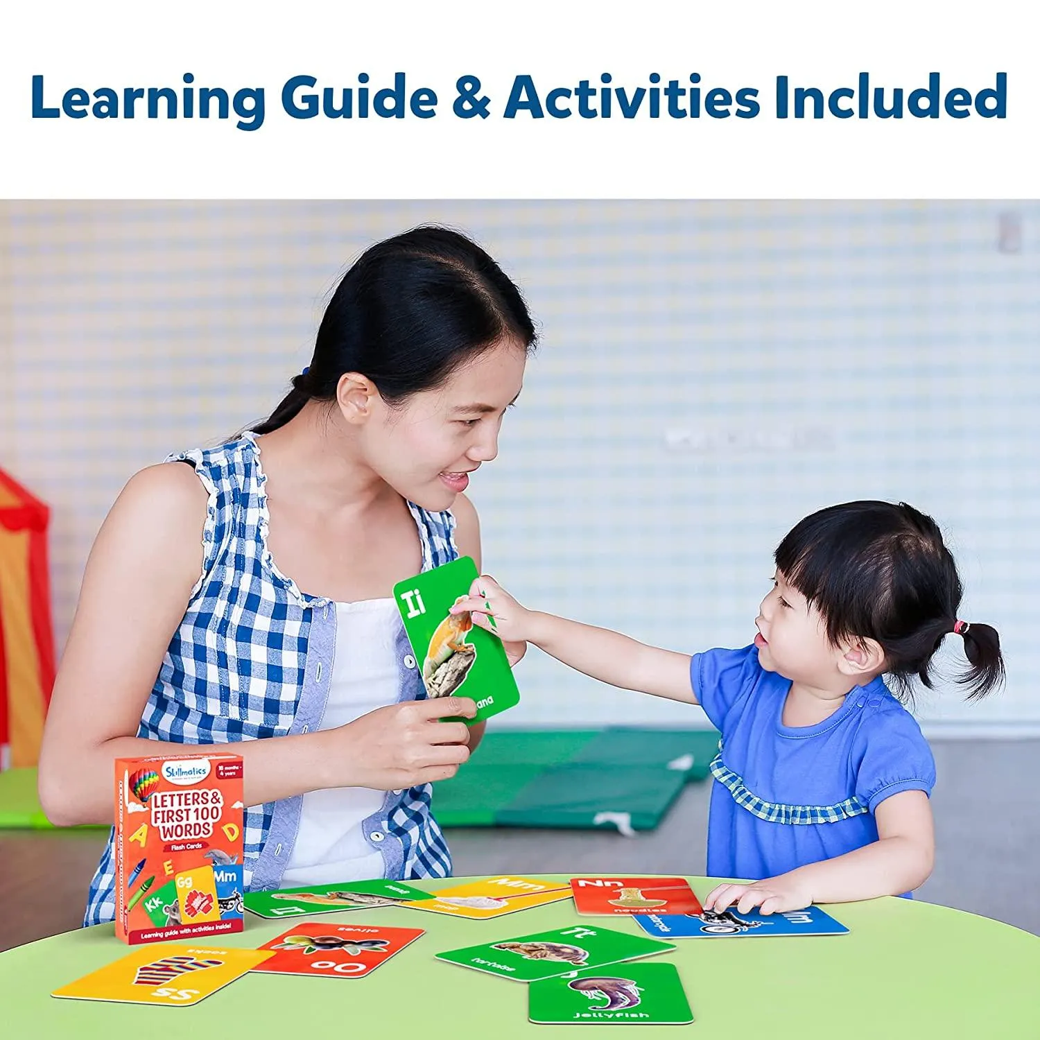 Skillmatics Letters & First 100 Words - 3 in 1 Educational Flash Cards for Ages 2 