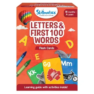 Skillmatics Letters & First 100 Words - 3 in 1 Educational Flash Cards for Ages 2 