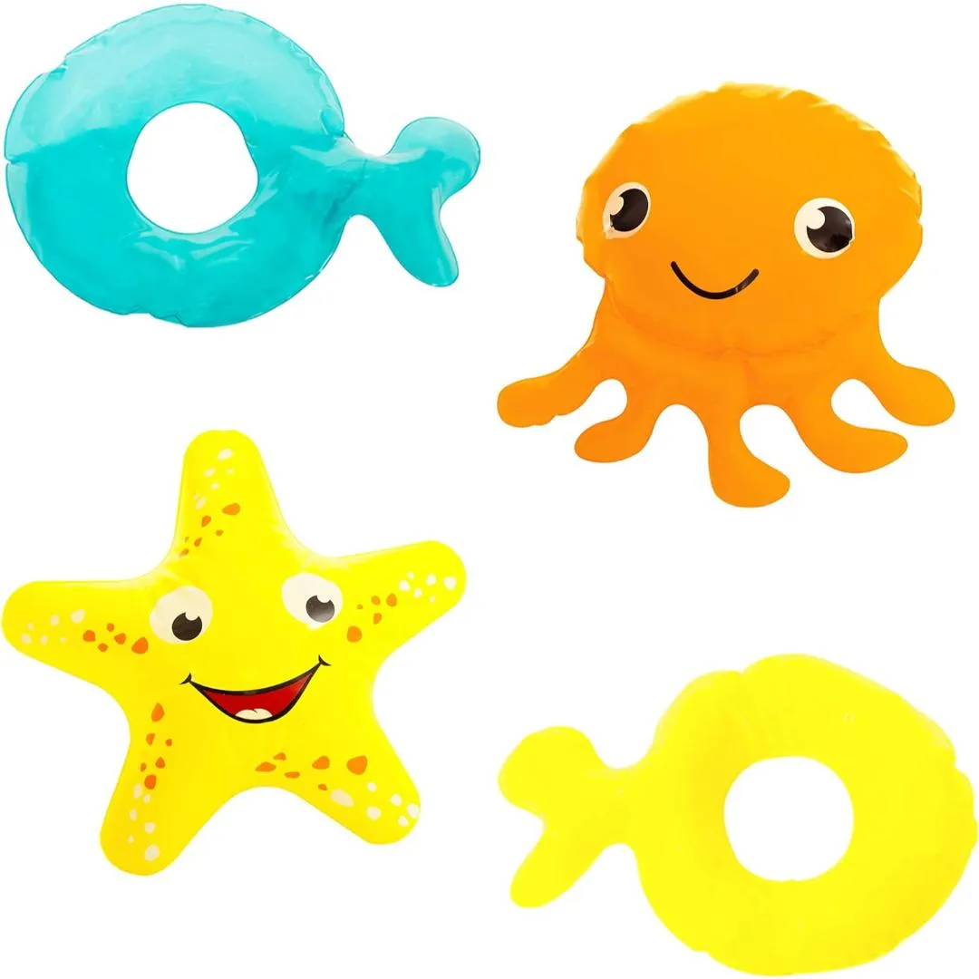 Sun Club Inflatable Water Pool with slide Blow up Sea Animal Play Swimming Pool, Water Spray/Ring Toss