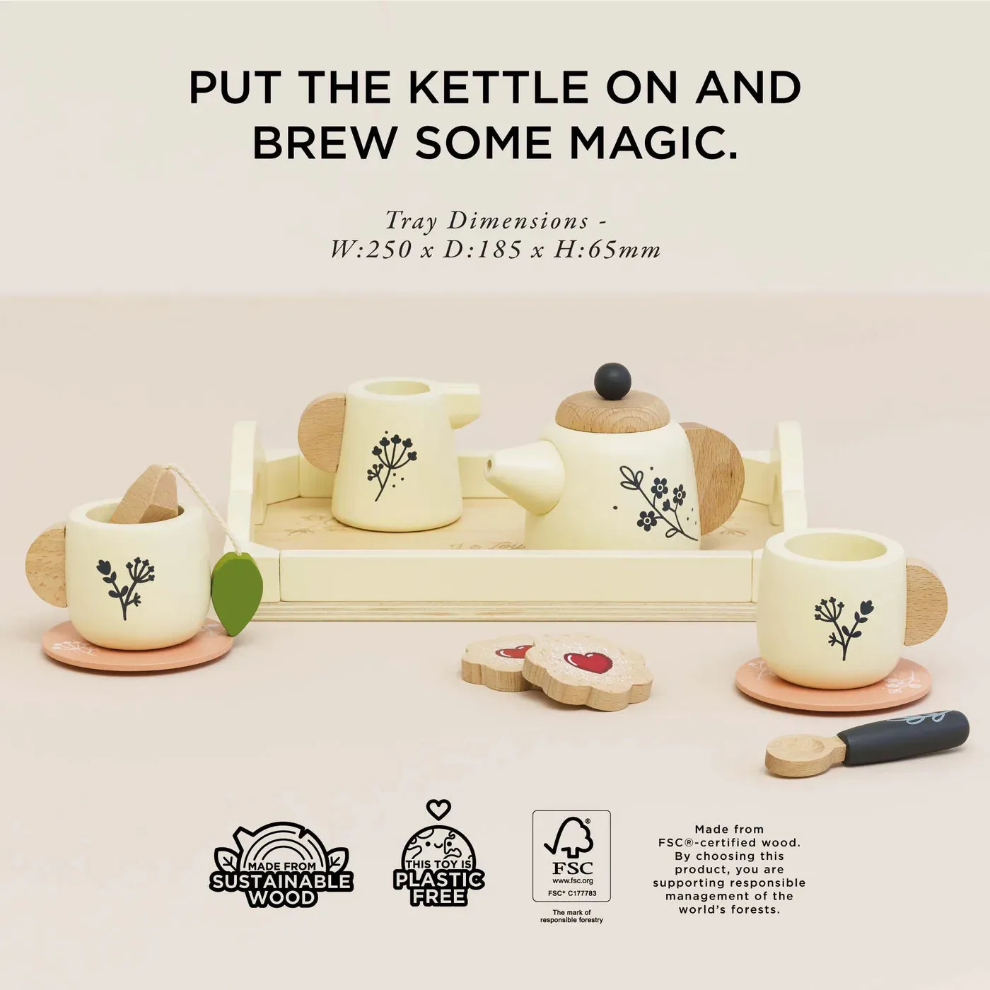 Toy | Wooden Tea Set & Tray