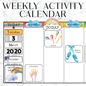 Weekly Visual Calendar / Routine Chart