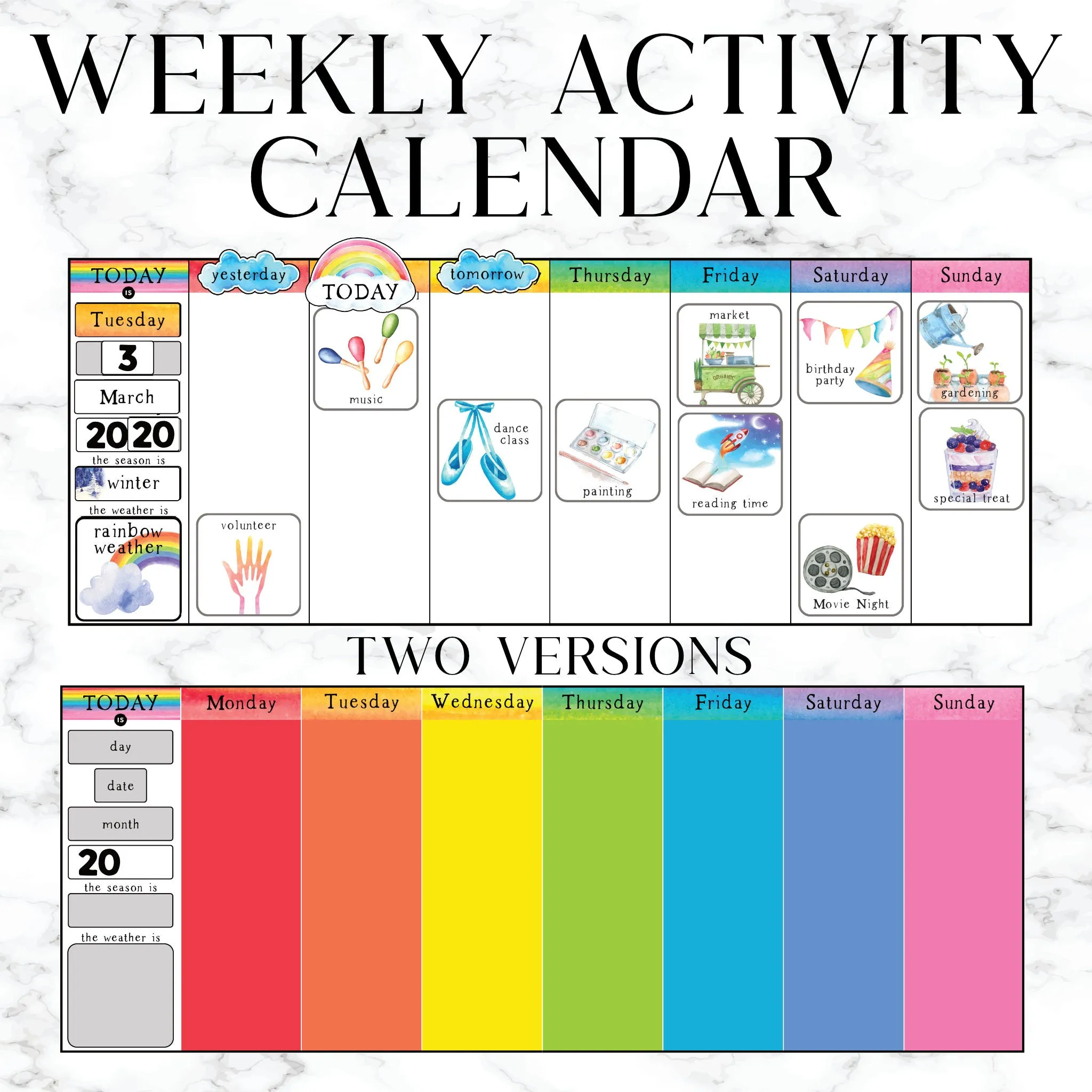 Weekly Visual Calendar / Routine Chart