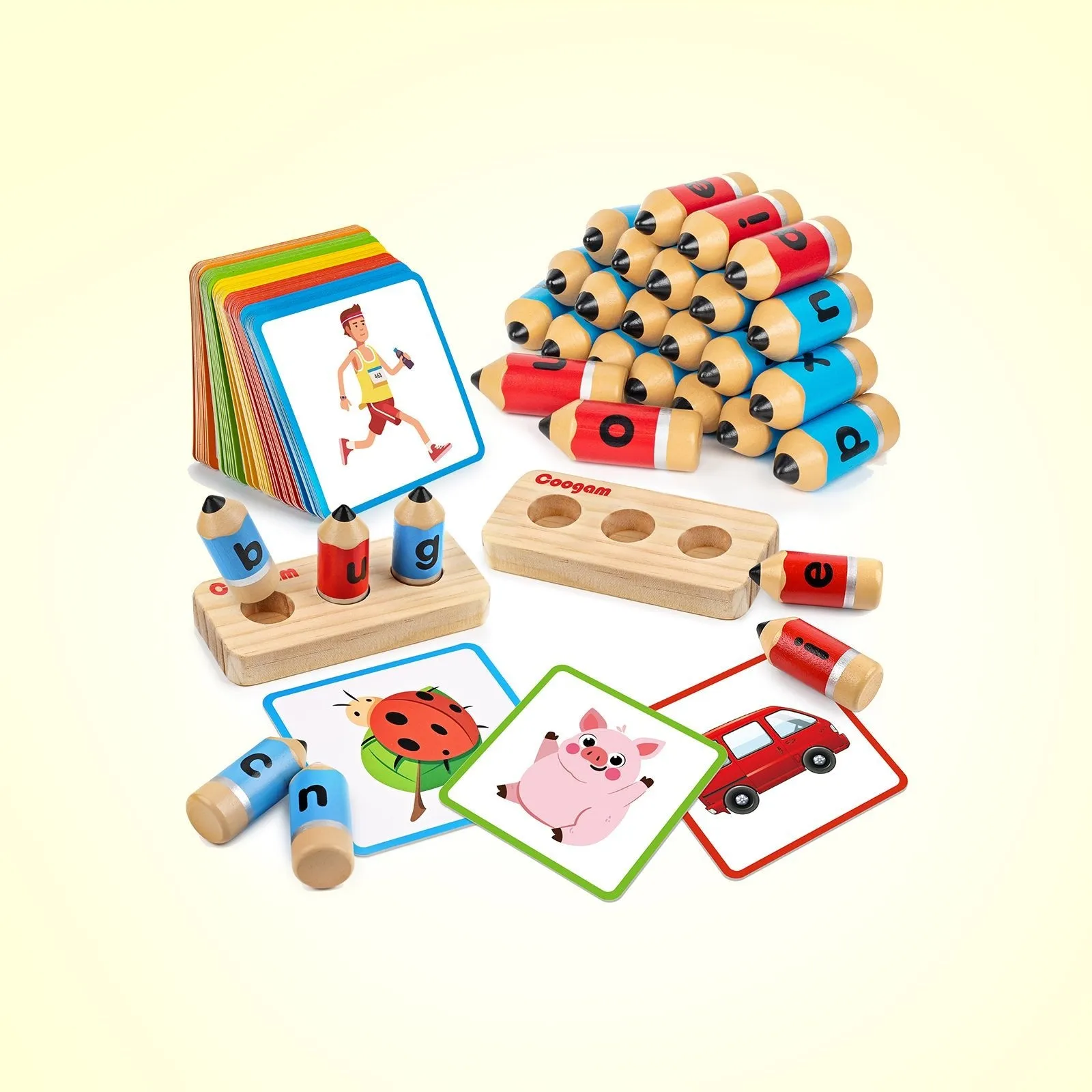 Wooden Short Vowel Spelling Games