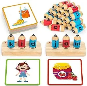 Wooden Short Vowel Spelling Games
