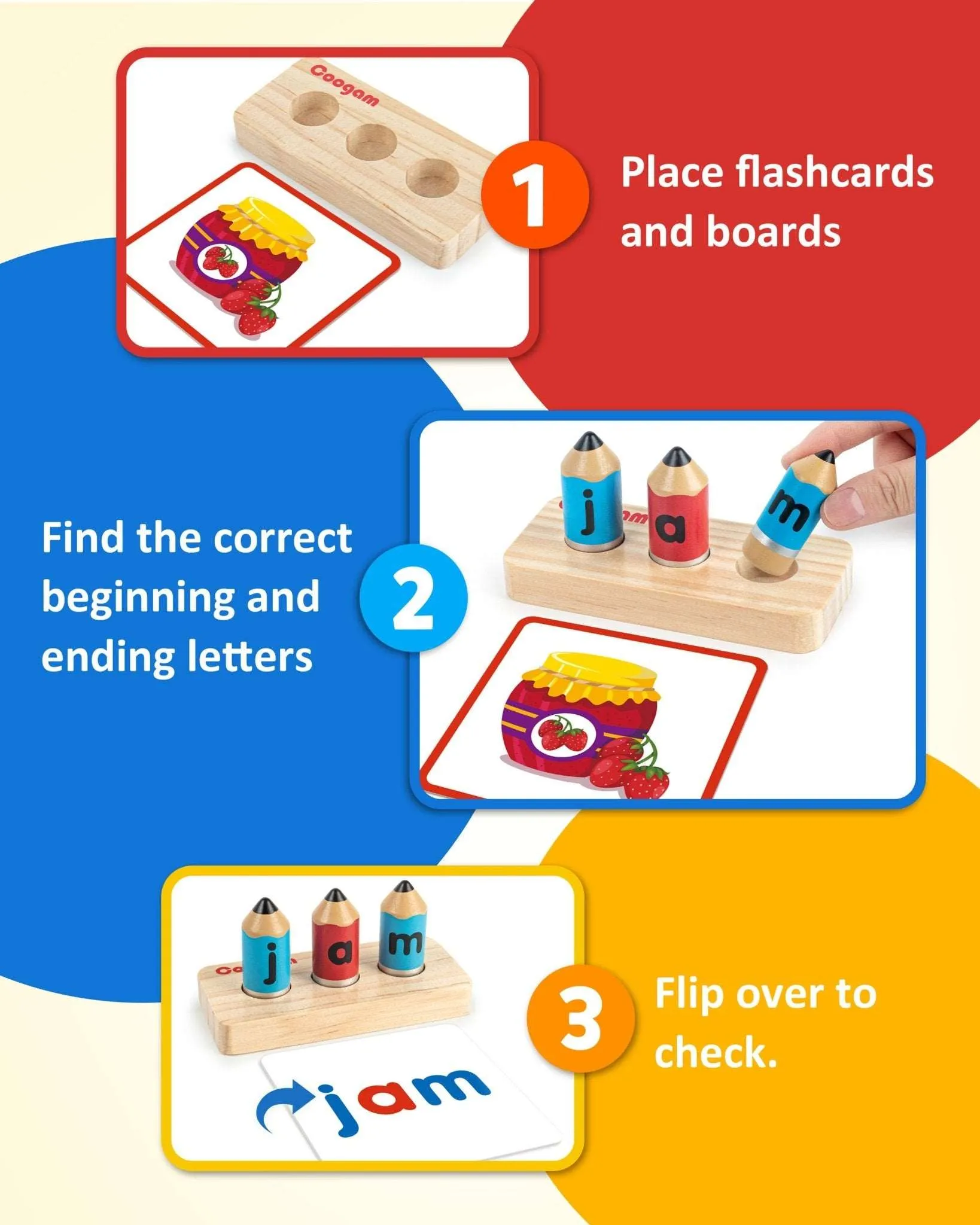 Wooden Short Vowel Spelling Games