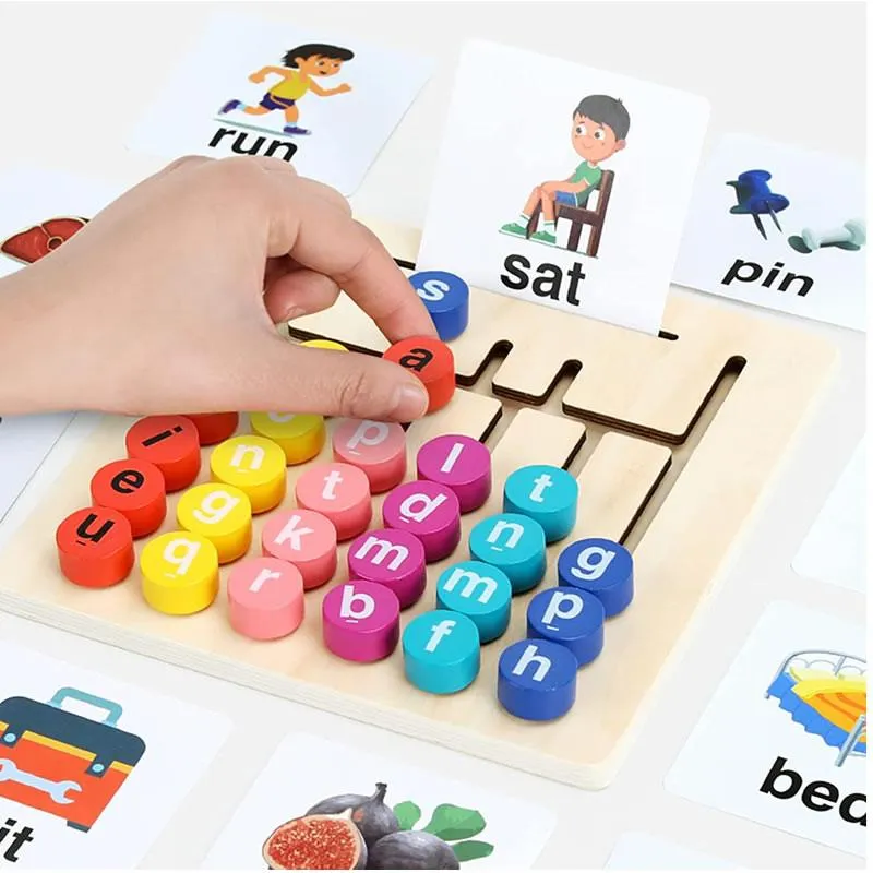 Wooden Vowel Spelling Game With Flash Cards AY-177