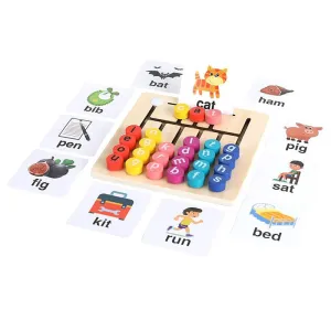 Wooden Vowel Spelling Game With Flash Cards AY-177